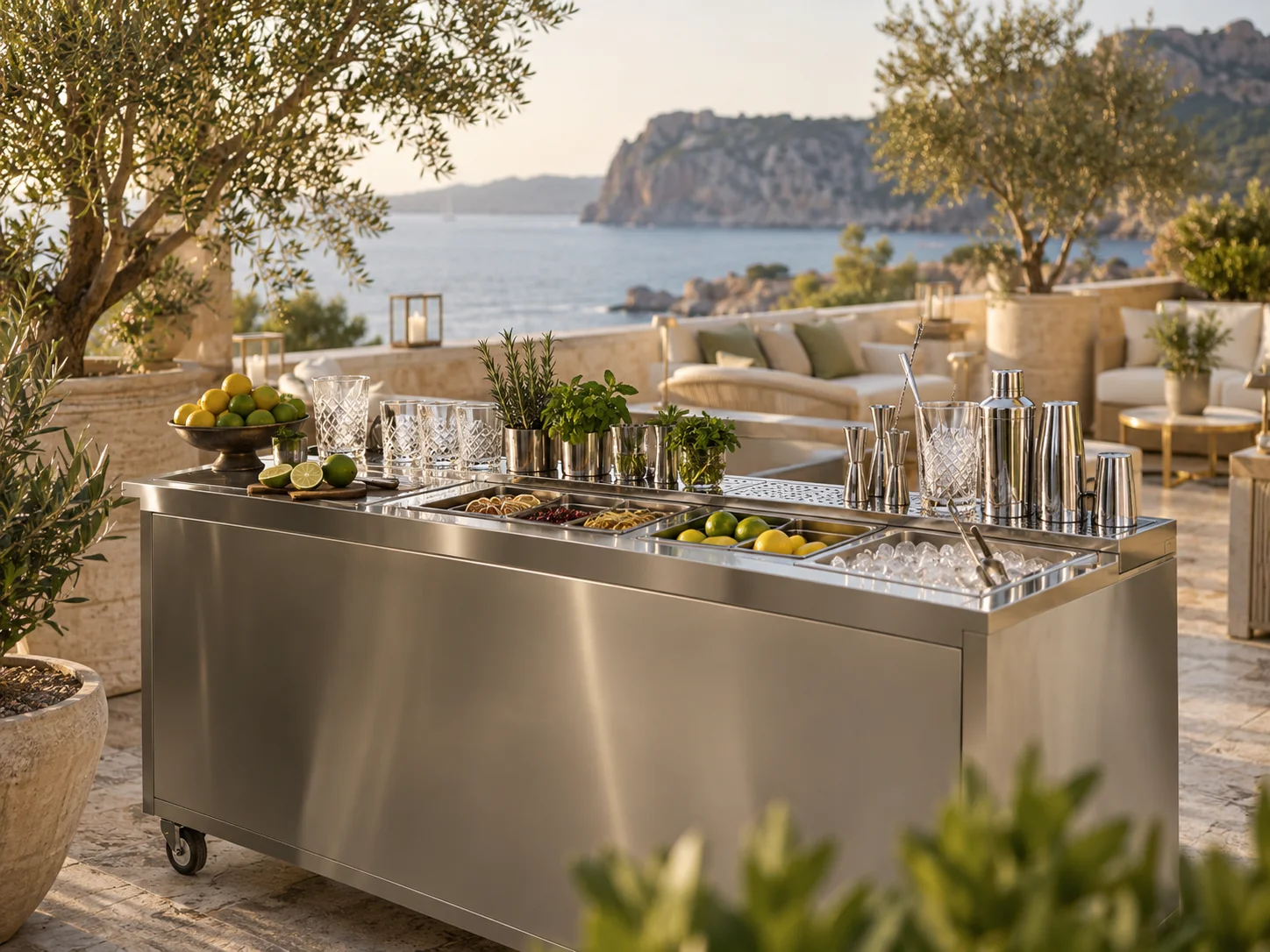 Postazione cocktail Per – im Eventeinsatz