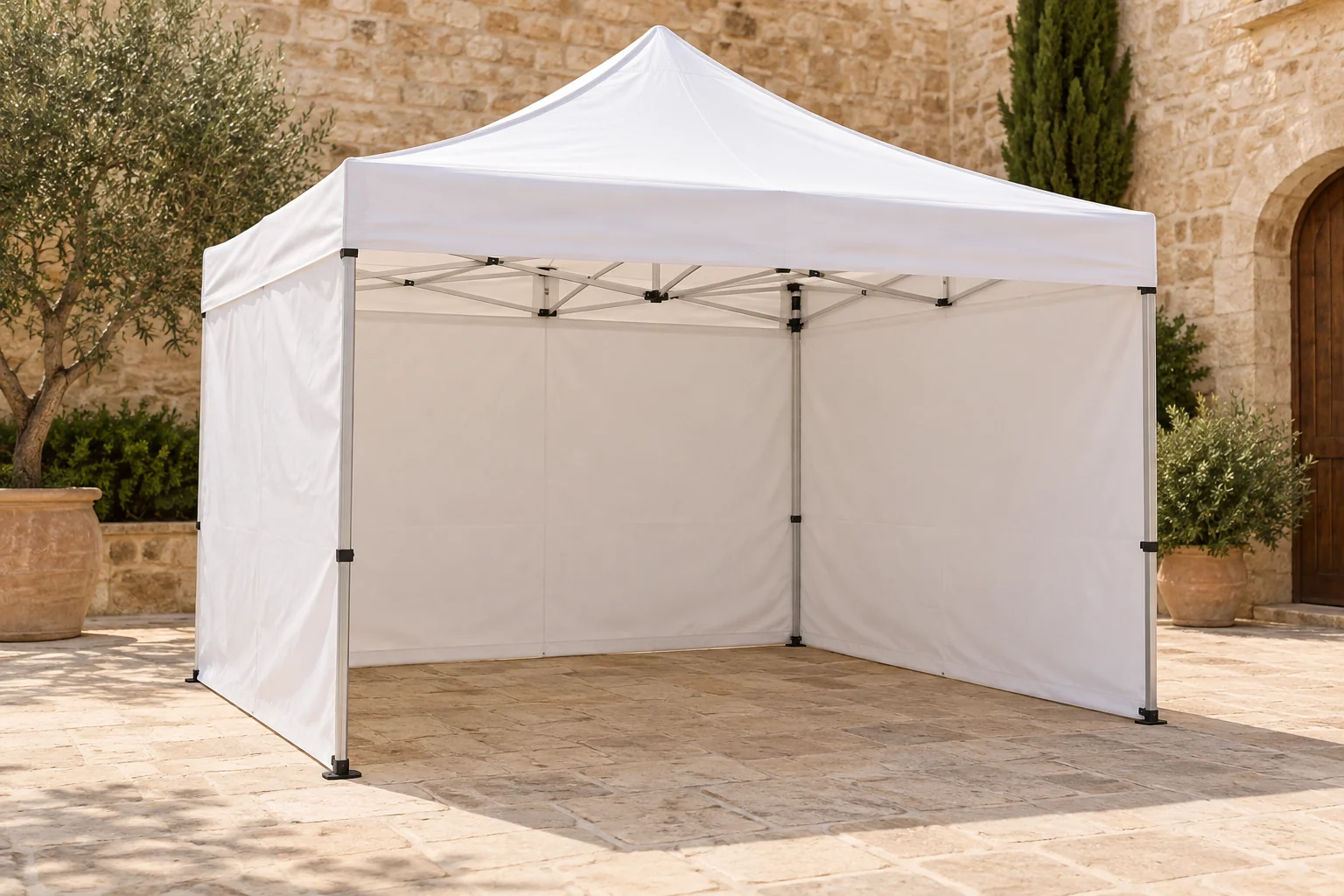 Gazebo per mercati 3 × 3 m – con pareti laterali noleggiare a Maiorca