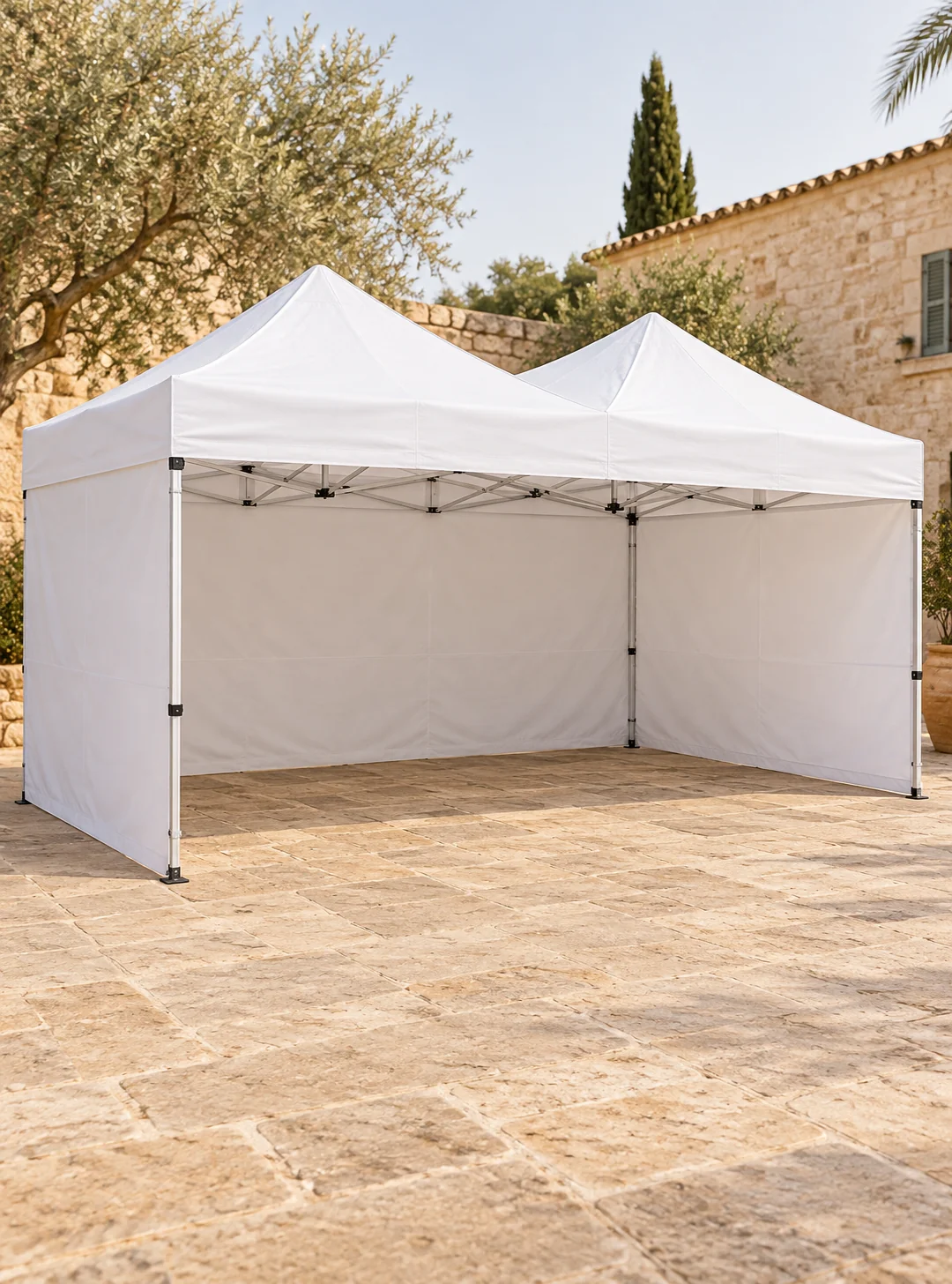 Gazebo per mercati 3 × 4,5 m – con pareti laterali noleggiare a Maiorca