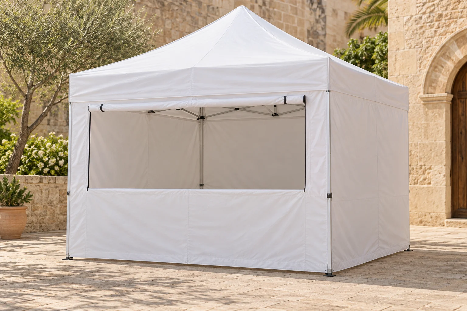 Gazebo per mercati 3 × 3 m – con apertura di vendita noleggiare a Maiorca